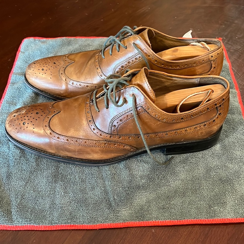 Johnston & Murphy Tyndall Wing Saddle Tan 20-3152 size 11.5
